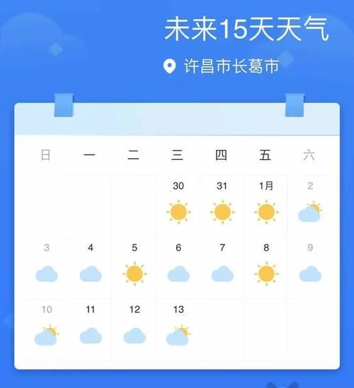 长葛市十五天天气情况(会不会很热或者很冷)