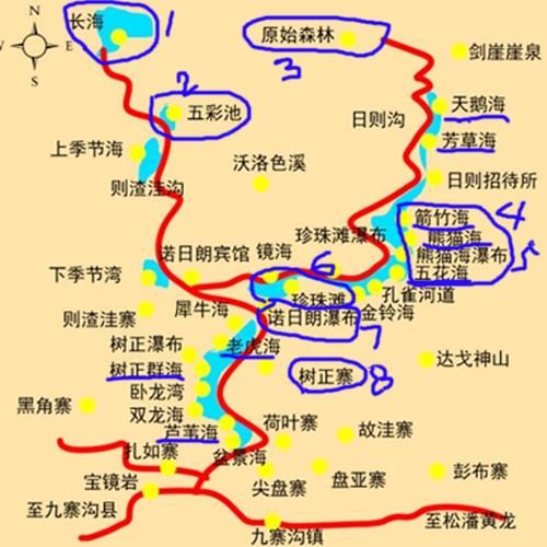 四川九寨沟地图(带你深度游玩)