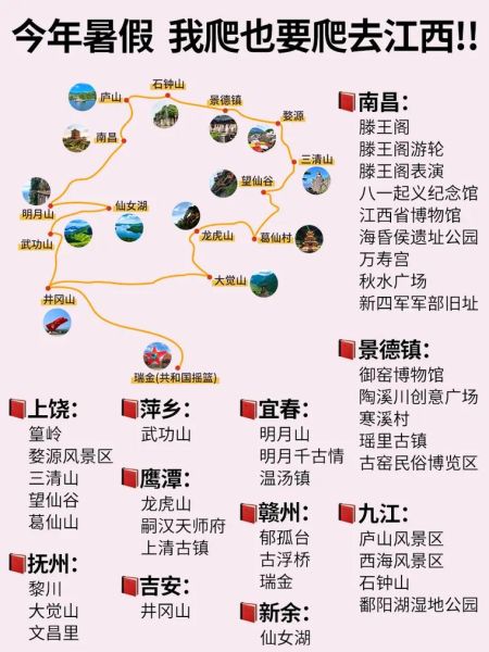 江西旅游地图(去江西旅游该怎么玩)