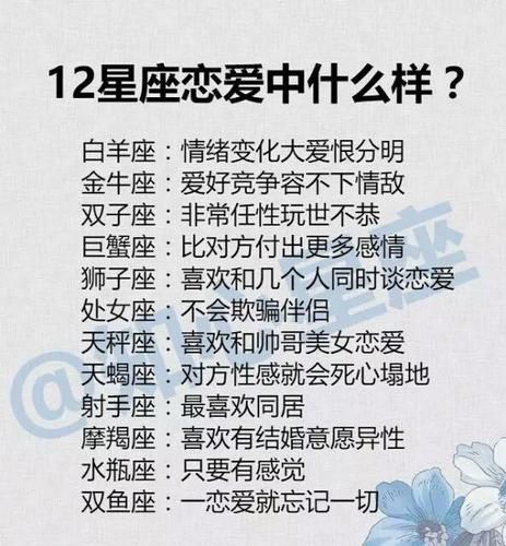 12星座爱情( 你是哪种爱情风格)