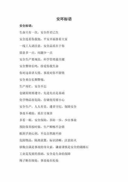 安全环保标语(我们应该怎么做)