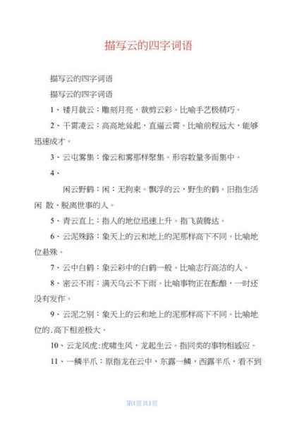 描写云的四字词语(什么样的云最适合用四字词语来形容)