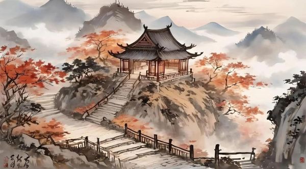 远上寒山石径斜白云深处有人家意思( 那深秋的枫叶为什么比二月花还红呢)