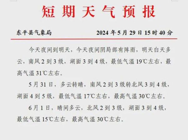 东平一周天气预报(  出门要不要带雨伞)