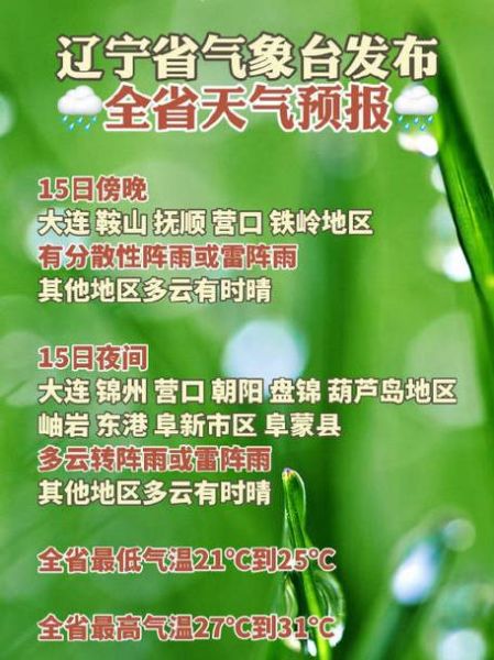 今日鞍山天气预报(明天会下雨吗)