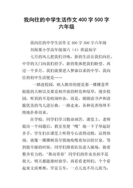 我向往的高中生活(  你准备如何度过这三年)