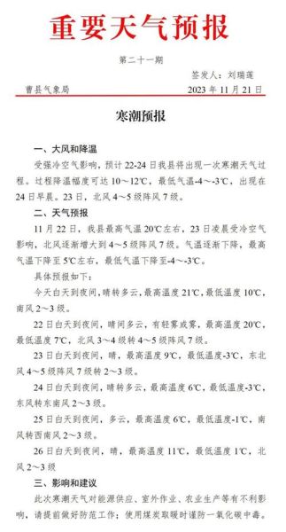 曹县今天天气预报(是短袖还是长袖)