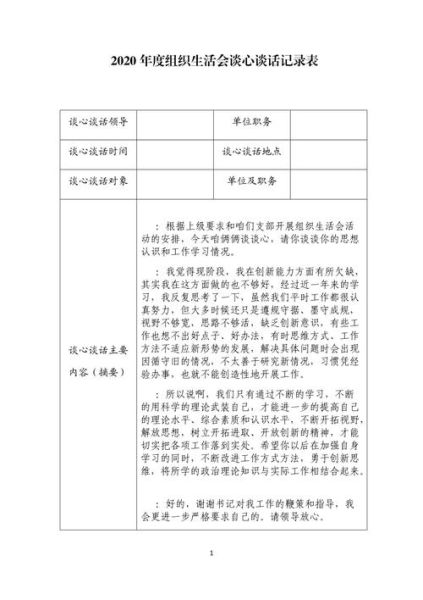 组织生活会谈话记录(有什么问题想提出来吗)